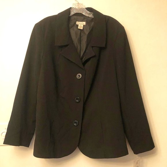 NWT Kim Rogers Black Women's Blazer 18W - Picture 1 of 4